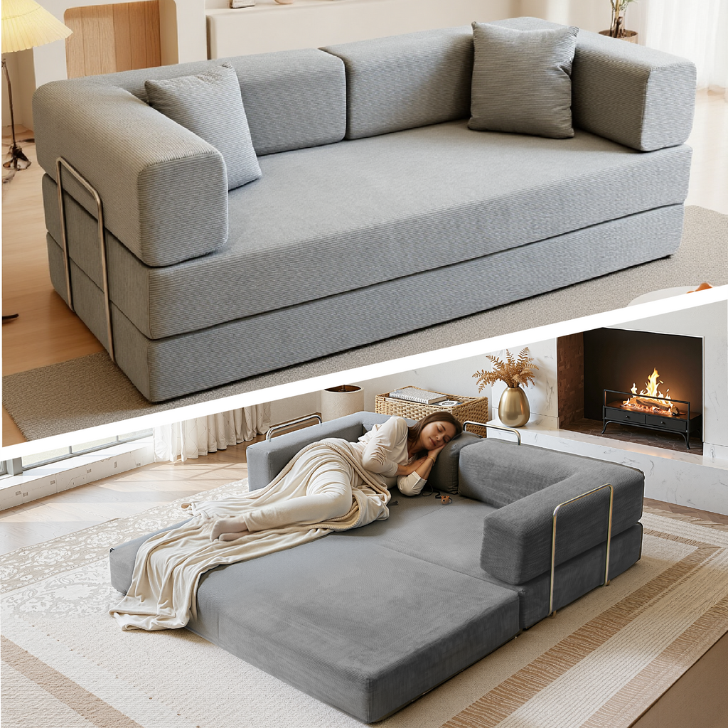 Kelyda 79'' Folding Sofa Bed Couch, Modern Modular Boneless Cloud Couch Sleeper Loveseat for Living Room