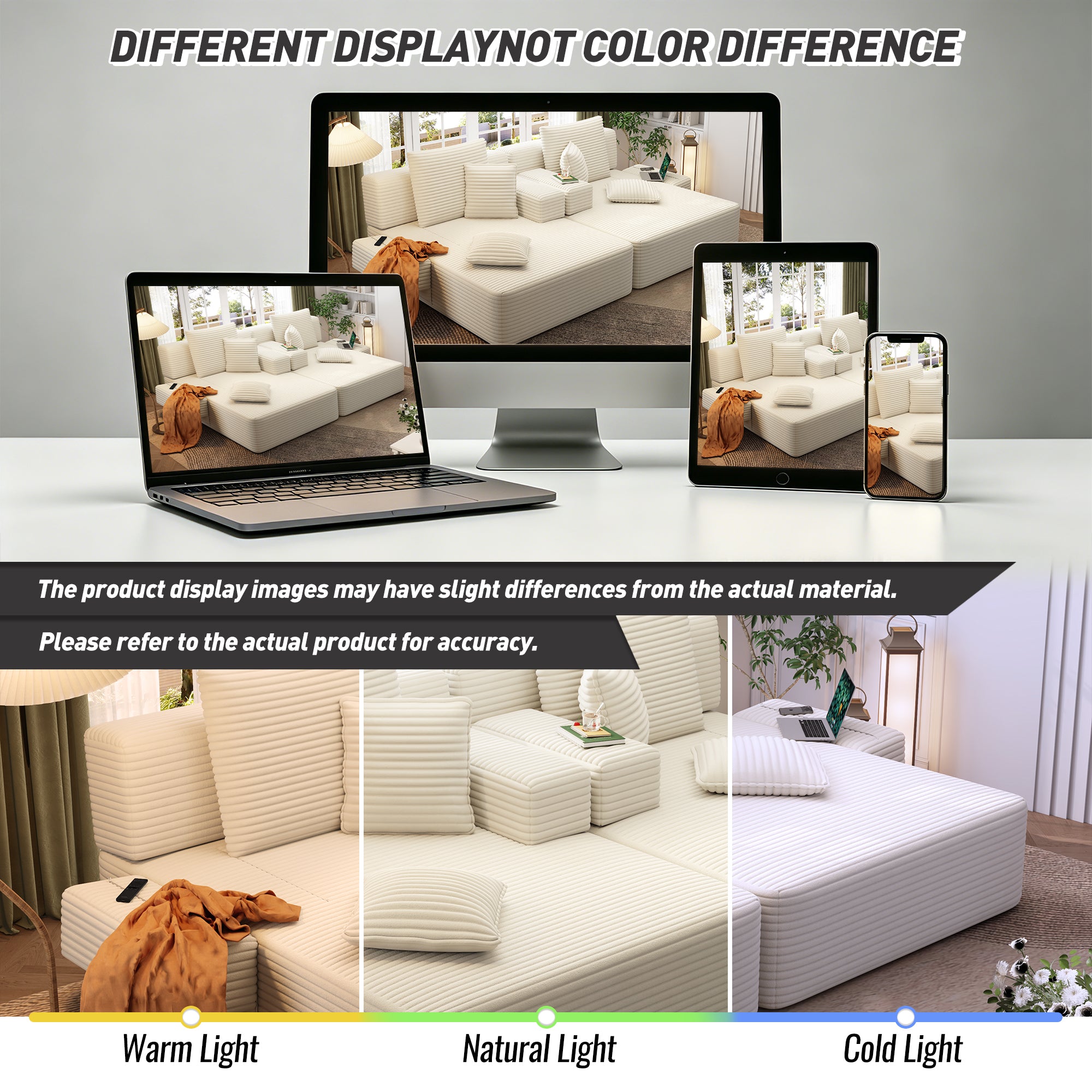 Kelyda 97'' Oversized Chaise Lounge Chair Indoor, Modern Boneless Convertible Corduroy Couch Loveseat Sofa Sleeper