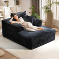 Kelyda 61'' Boneless Chaise Lounge Chair Indoor, Oversized Modern Cloud Faux Fur Couch Sofa Bed Sleeper Chair