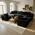 Kelyda 139'' U Shaped Sectional Couches, Modern Modular Boneless 8 Seater Large Foam Cloud Sofa
