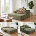 Kelyda Oversized Chaise Lounge Chair Indoor, Modern Boneless Convertible Corduroy Couch Loveseat Sofa Sleeper