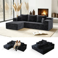 Kelyda 106" Boneless L-Shaped Modular Sectional Sofa, Faux Rabbit Fur for Living Room