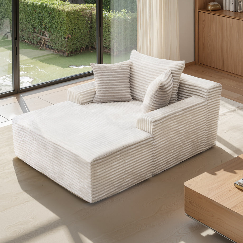 Kelyda 67"x48" Oversized Chaise Lounge Chair Indoor, Modern Boneless Cloud Corduroy Couch Sofa Sleeper Bed