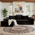 Kelyda 105" Modular L-Shaped Cloud Sofa, Plush Boneless Sectional with Deep Seats Chaise Corduroy Fabric